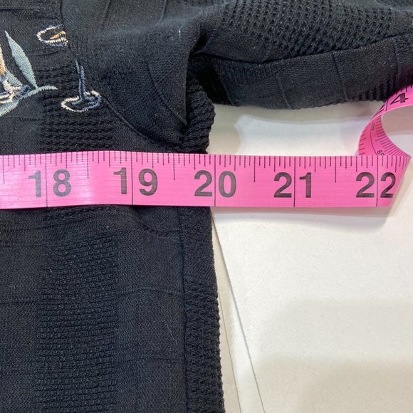 Vintage Paradise Blue Men's Silk Tropical Button Up Shirt Black - Small - Picture 4 of 5